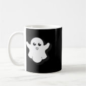 ラウンド幽霊キュート幽霊ハロウィンシーズン不気味 コーヒーマグカップ (左)