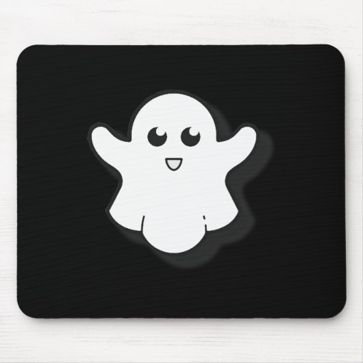 ラウンド幽霊キュート幽霊ハロウィンシーズン不気味 マウスパッド (正面)