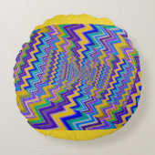 ラウンド数々の装飾用クッションの色の渦 ラウンドクッション (正面)