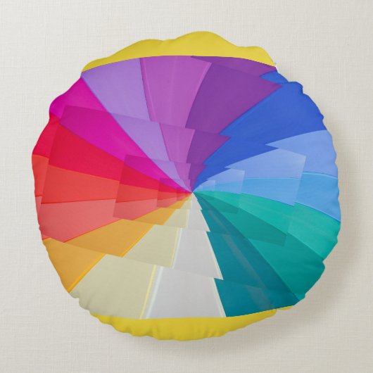 ラウンド数々の装飾用クッションの色の渦 ラウンドクッション (裏面)