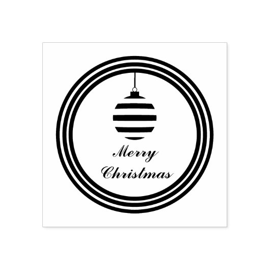 ラウンド文字メリークリスマスボーパーソナライズされたブル ラバースタンプ (インプリント)