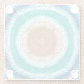 ラウンド海波ティール（緑がかった色）とターコイズ ガラスコースター (裏面)