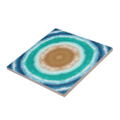 ラウンド海波ティール(緑がかった色)とターコイズ タイル (側面)