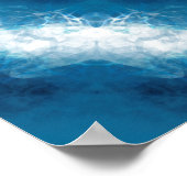 ラウンド海波ティール(緑がかった色)とターコイズ ポスター (角)