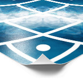 ラウンド海波間マンダラティール（緑がかった色）とターコイズ フォトプリント            (角)