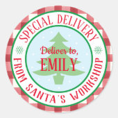 ラウンド特別パーソナライズされたデリバリークリスマス ラウンドシール (正面)
