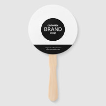 ラウンド白黒プロモハンドファンとロゴ