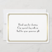 ラウンド素晴らしギャツビーアールデコ結婚金ゴールドありがとう サンキューカード (裏面)