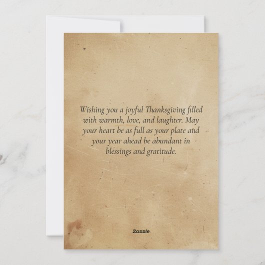 ラウンド素朴コラージュ5枚の写真ハッピー感謝祭 シーズンカード (裏面)