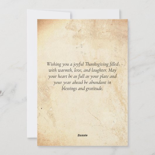 ラウンド素朴コラージュ5枚フォトハッピー感謝祭 シーズンカード (裏面)