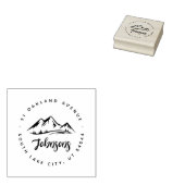 ラウンド素朴マウンテンズパインズ差出人住所 ラバースタンプ (押印)