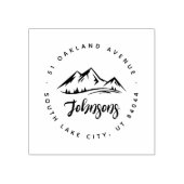 ラウンド素朴マウンテンズパインズ差出人住所 ラバースタンプ (インプリント)