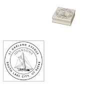 ラウンド素朴ヨット航海の差出人住所 ラバースタンプ (押印)