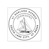 ラウンド素朴ヨット航海の差出人住所 ラバースタンプ (インプリント)