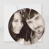 ラウンド素朴結婚式招待状インクスタンプ写真 招待状 (裏面)