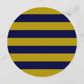 ラウンド結婚のメニュシンプルーエレガント金ゴールドネイビー青 メニュー (裏面)