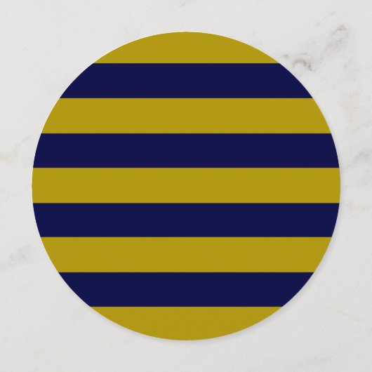 ラウンド結婚のメニュシンプルーエレガント金ゴールドネイビー青 メニュー (裏面)