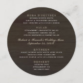 ラウンド結婚のメニューダークウッド4つのセクション メニュー (正面)