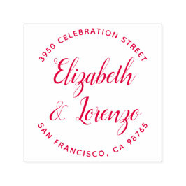 ラウンド結婚スクリプト差出人住所 セルフインキングスタンプ