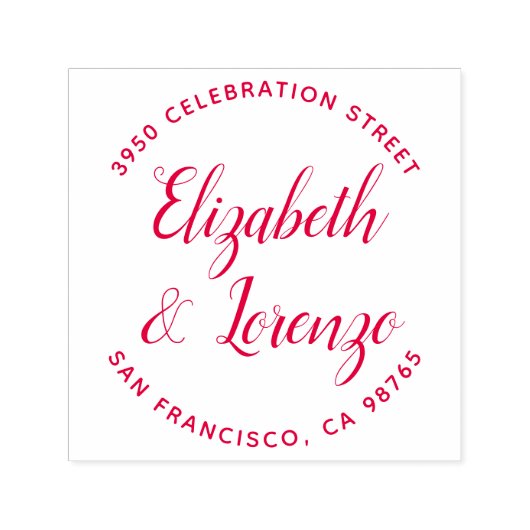 ラウンド結婚スクリプト差出人住所 セルフインキングスタンプ (デザイン)