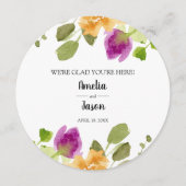 ラウンド結婚ズディナープレートありがとう (正面)