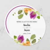 ラウンド結婚ズディナープレートありがとう (正面/裏面)