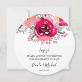 ラウンド結婚ズディナープレートフローラありがとう (正面)