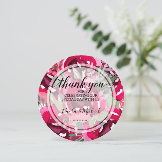 ラウンド結婚ズディナープレートフローラありがとう (スタンド正面)