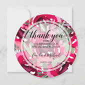 ラウンド結婚ズディナープレートフローラありがとう (正面)