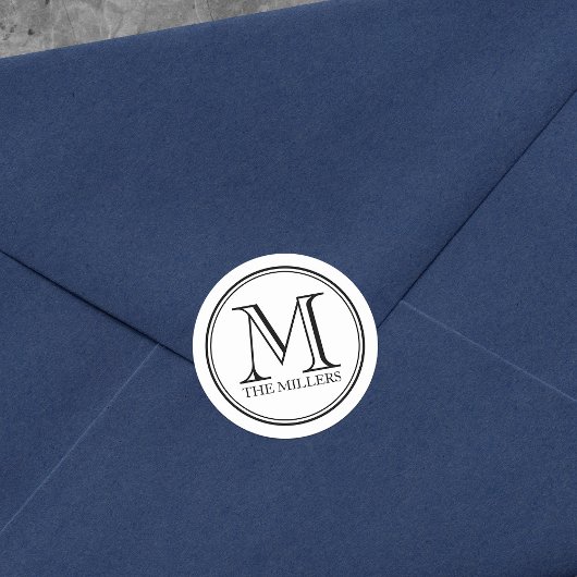 ラウンド編縁ど集可能背景ファミリモノグラム ラウンドシール