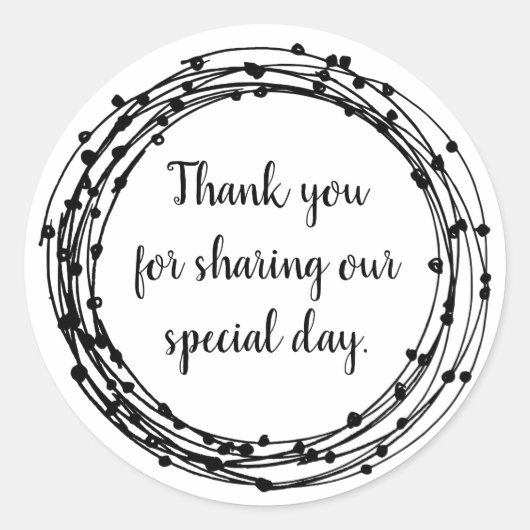 ラウンド縁どフローラカスタム結感謝してい婚式 ラウンドシール (正面)