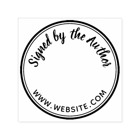 ラウンド署名者作家蔵書票作家の小説家 セルフインキングスタンプ (デザイン)