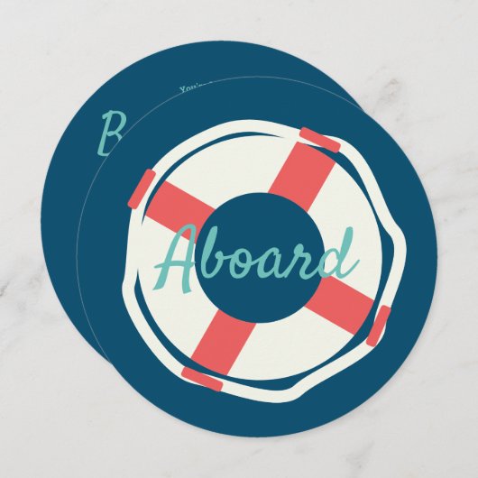 ラウンド航海のでのミニマルな救命具 招待状 (正面/裏面)
