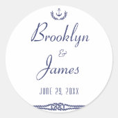 ラウンド航海の結婚式用シールといかり ラウンドシール (正面)