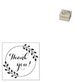 ラウンド葉リースダブルディスカウントありがとう1x1 ラバースタンプ (押印)