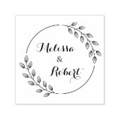 ラウンド葉リース名前をカスタムする セルフインキングスタンプ (デザイン)