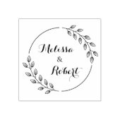 ラウンド葉リース名前をカスタムする ラバースタンプ (インプリント)