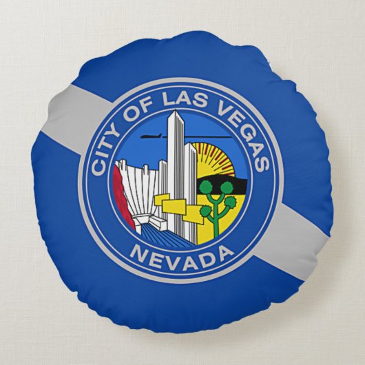 ラウンド装飾用クッションとアメリカのラスベガス国旗 ラウンドクッション (裏面)