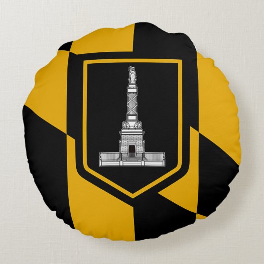 ラウンド装飾用クッションとアメリカ合衆国ボルチモア国旗 ラウンドクッション (裏面)