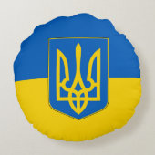 ラウンド装飾用クッションとウクライナ国旗 ラウンドクッション (裏面)