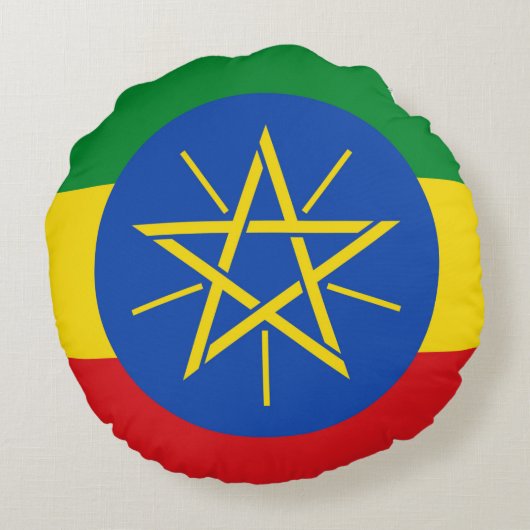 ラウンド装飾用クッションとエチオピア国旗 ラウンドクッション (裏面)