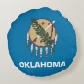 ラウンド装飾用クッションとオクラホマ州旗 ラウンドクッション (裏面)