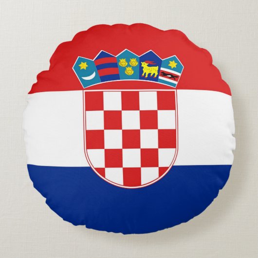 ラウンド装飾用クッションとクロアチア国旗 ラウンドクッション (正面)