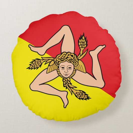 ラウンド装飾用クッションとシチリア州旗,イタリア ラウンドクッション (裏面)