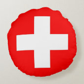 ラウンド装飾用クッションとスイス国旗 ラウンドクッション (裏面)