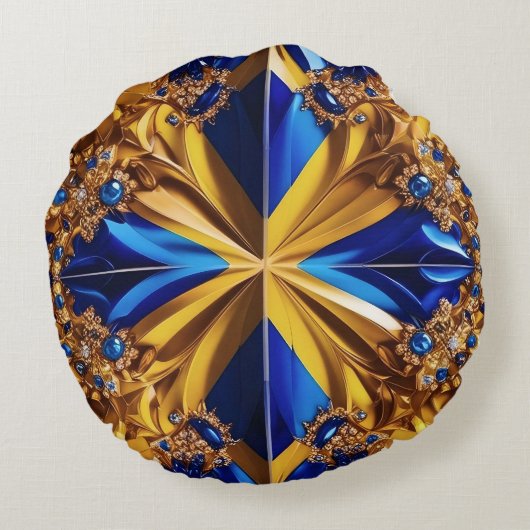 ラウンド装飾用クッションとスウェーデンの色 ラウンドクッション (裏面)