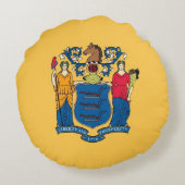 ラウンド装飾用クッションとニュージャージー州旗 ラウンドクッション (裏面)