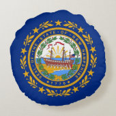 ラウンド装飾用クッションとニューハンプシャー州旗 ラウンドクッション (裏面)