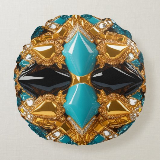 ラウンド装飾用クッションとバハマカラー ラウンドクッション (正面)