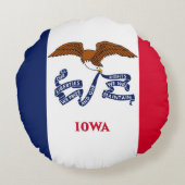 ラウンド装飾用クッションと米国アイオワ州旗 ラウンドクッション (裏面)